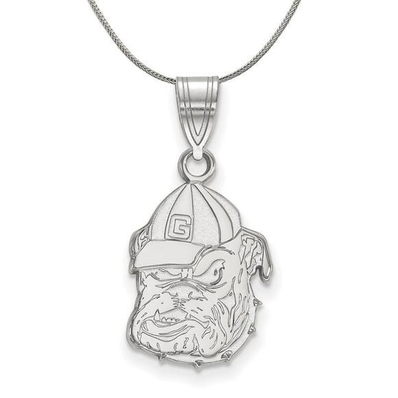 Sterling Silver U. of Georgia Medium Necklace - 16 Inch